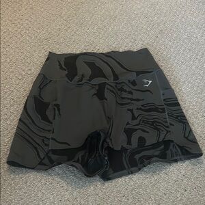 Black and Gray Patterned Gym Shorts